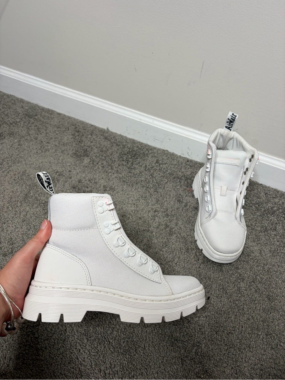 Dr. Martens canvas White Lace-Up Chunky